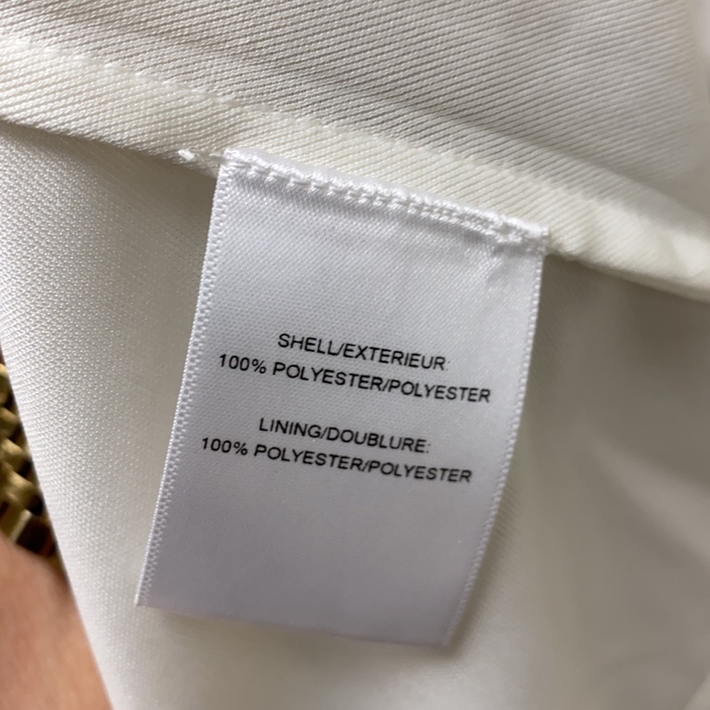 Badgley Mischka white with pearls sleeveless cocktail dress - Picture 8 of 12